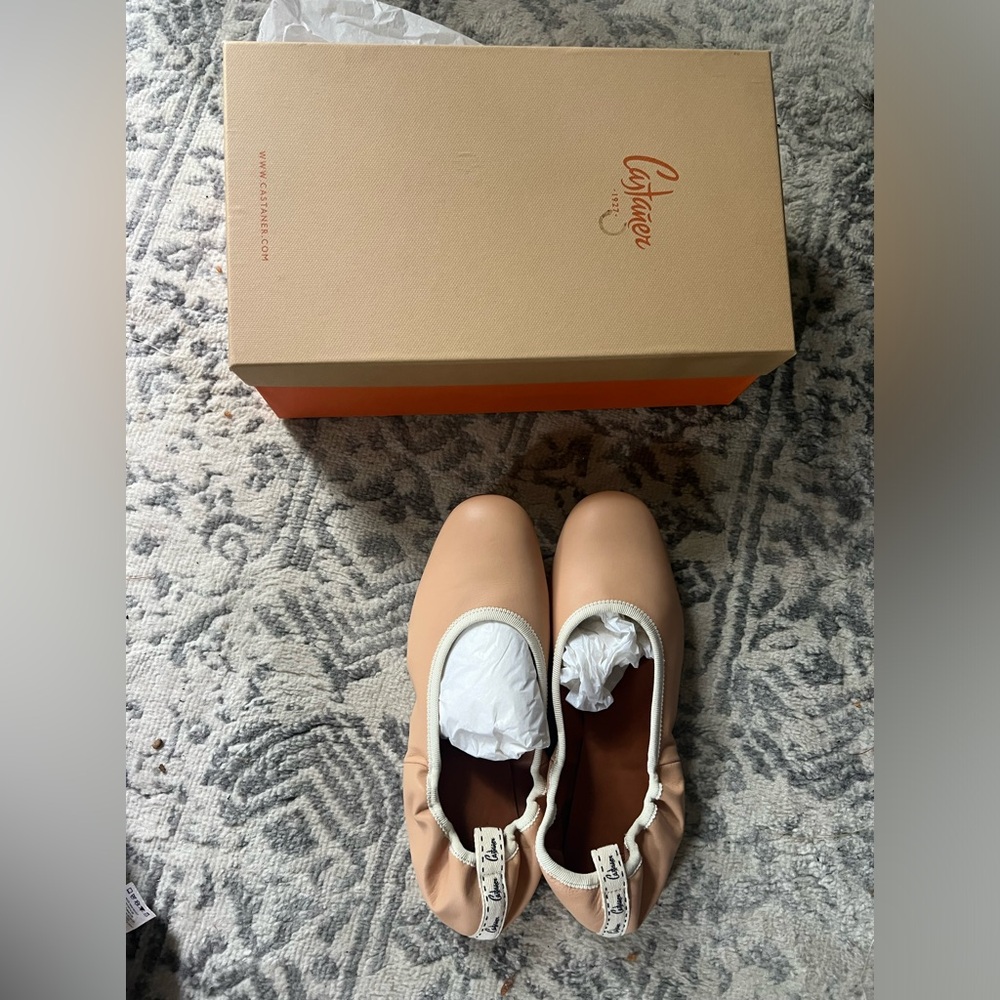 CASTAÑER tan Leather Ballet Flats